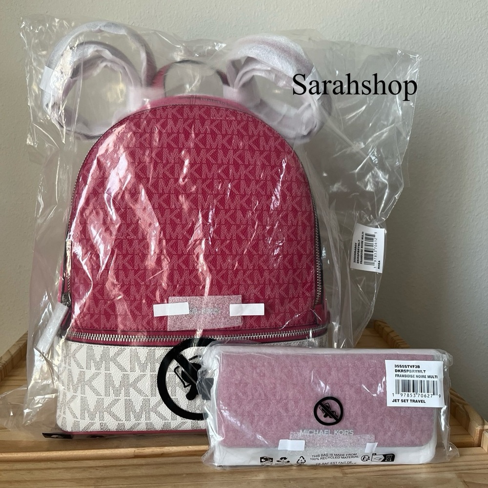 🌼Michael Kors Rhea medium zip backpack set - Picture 16 of 16